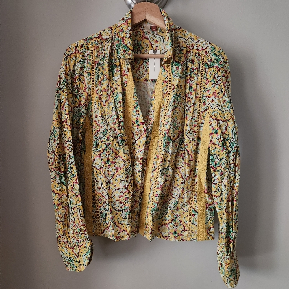 NWT Anthropologie | Pilcro Pintuck Peasant Blouse Size Med